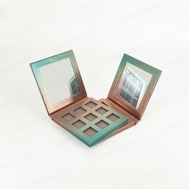 Eyeshadow palette Chinese manufacturer Paper packaging Hot stamping Drip Varnishing Metallic Mirror