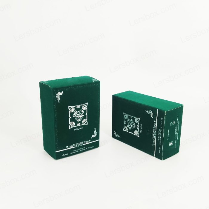 Flocking Card Box Perfume Box Cosmetics Printing Silver Hot Stamping Luxury Packaging Beautiful Box