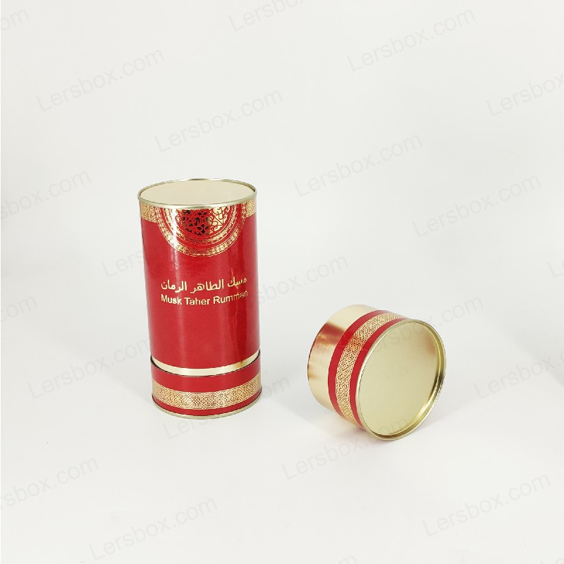 Lersbox Packaging Industry CMYK Printing UV Gold Hot Stamping for Perfume Cosmetic Luxury Cylinder box
