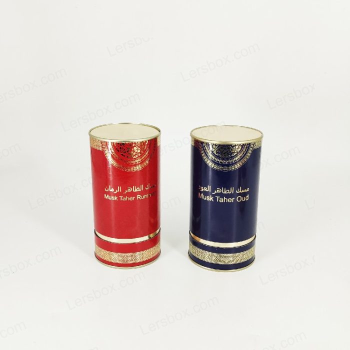 Lersbox Packaging Industry CMYK Printing UV Gold Hot Stamping for Perfume Cosmetic Luxury Cylinder box