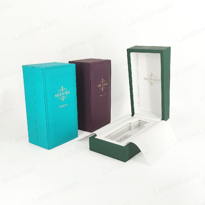 Paper Packaging Embossed Special Paper Gold Hot Stamping PU Box for Perfume Cosmetic Gift luxury