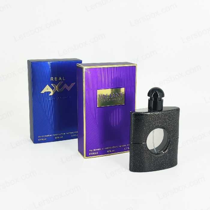 Paper tuck end box Chinese manufacturer Perfume packaging Gold Hot stamping Mental Embossing UV