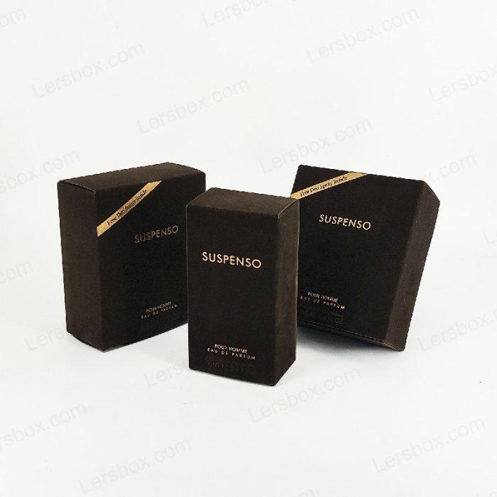 Paper tuck end box Chinese manufacturer Perfume packaging Gold Hot stamping Embossing flocking