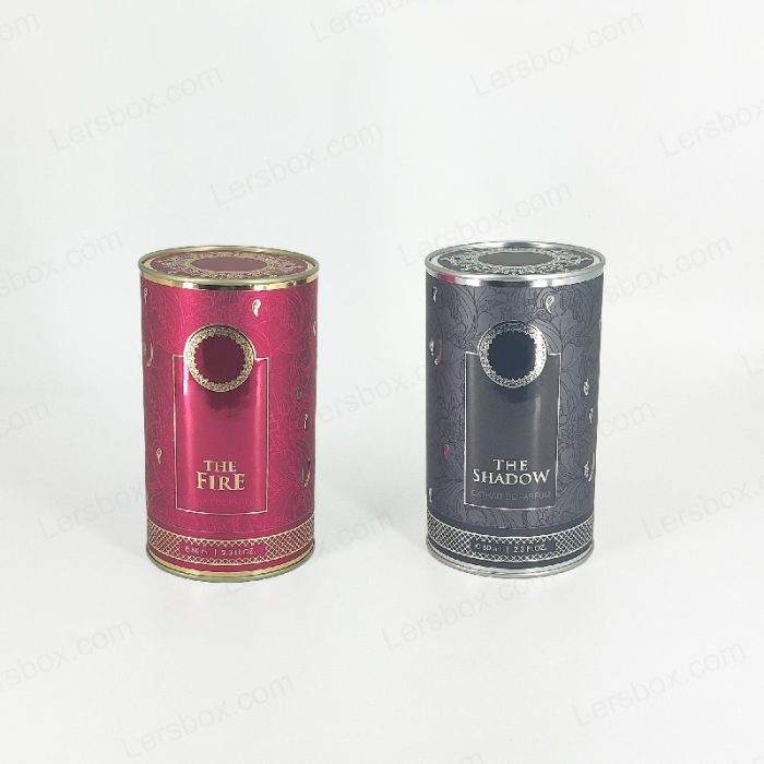 Cylinder box Chinese manufacturer Perfume Paper packaging Hot stamping Glossy Varnishing UV