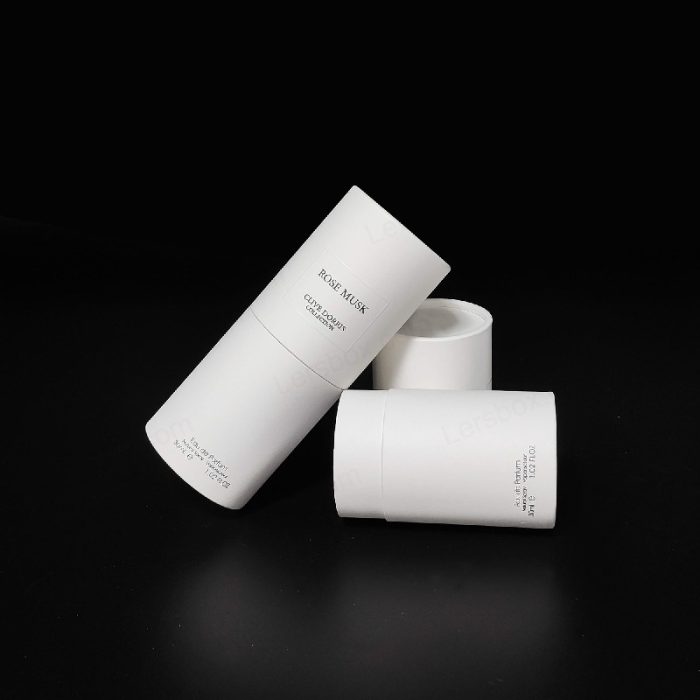Paper Packaging Embossed UV Coating Black Hot Stamping Cylinder Boxes for Perfume Cosmetic Gift luxury Certified Lersbox Factory Customizable