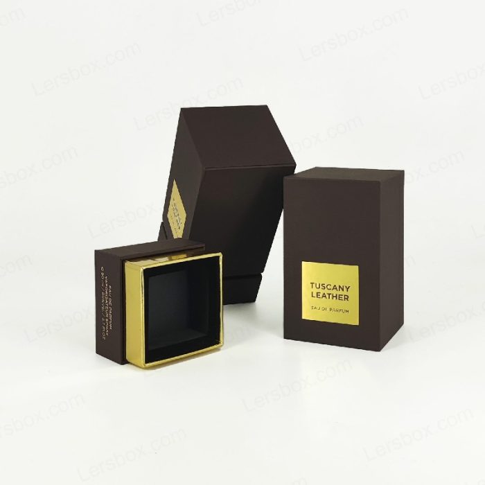 Paper Packaging Special Paper Sticker Gold Hot Stamping Rigid Boxes for Perfume Cosmetic Gift luxury Certified Lersbox Factory Customizable