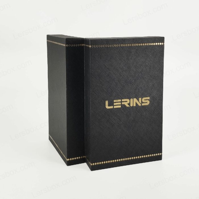 Paper Packaging Special Paper Texture Gold Hot Stamping Rigid Boxes for Perfume Cosmetic Gift luxury Certified Lersbox Factory Customizable