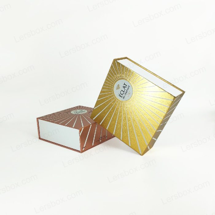 Rigid box Chinese manufacturer Perfume Paper packaging Gold Hot stamping Embossing Glitter UV Glossy Varnishing