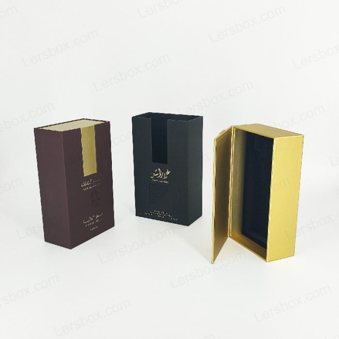 Rigid box Chinese manufacturer Perfume Paper packaging Gold Hot stamping Embossing Soft Touch Drawing