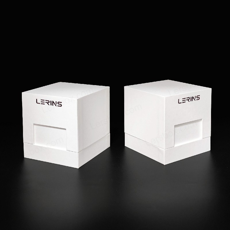 Paper Packaging Special Paper Embossed Black Hot Stamping Rigid Boxes for Cosmetic Perfume Gift luxury Certified Lersbox Factory Customizable