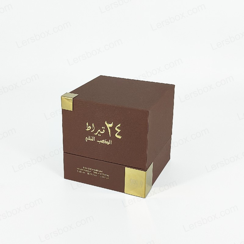 Square box Chinese manufacturer Perfume Paper packaging Gold Hot stamping Embossing Metal Plate High quality