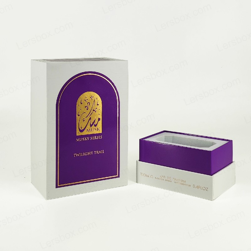 Paper Packaging UV Coating Matt Lamination Gold Hot Stamping Rigid Boxes for Perfume Cosmetic Gift Lersbox Factory