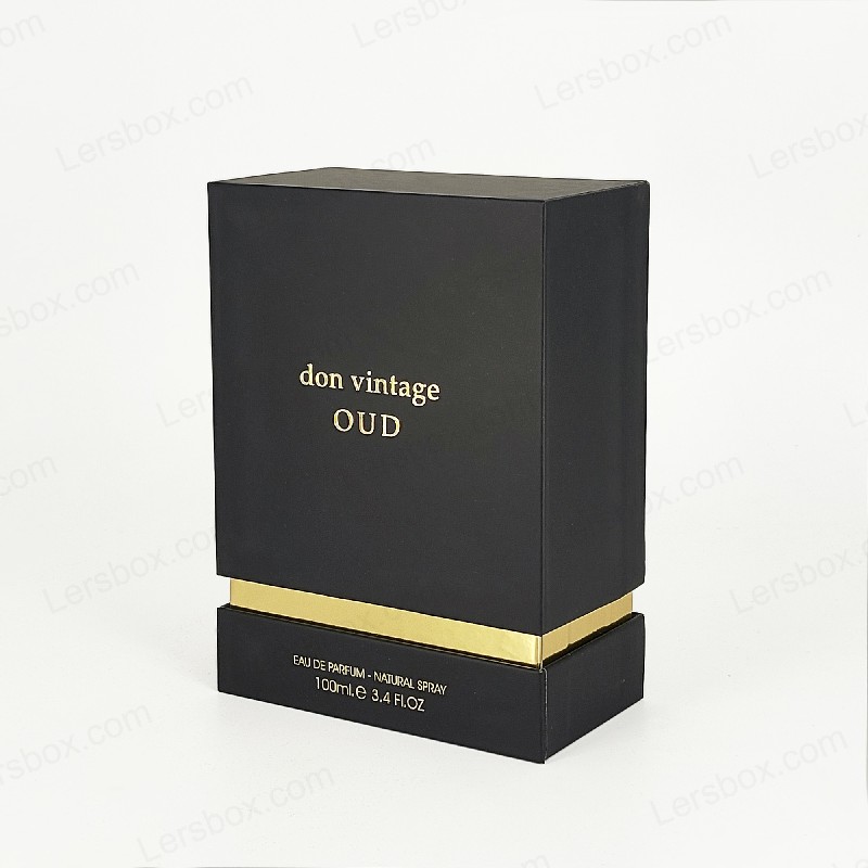 Rigid box Chinese manufacturer Perfume Paper Packaging Soft Touch Lamination Gold Hot stamping Embossing